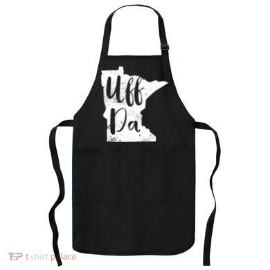 Uff Da Minnesota Map Funny Distressed Apron