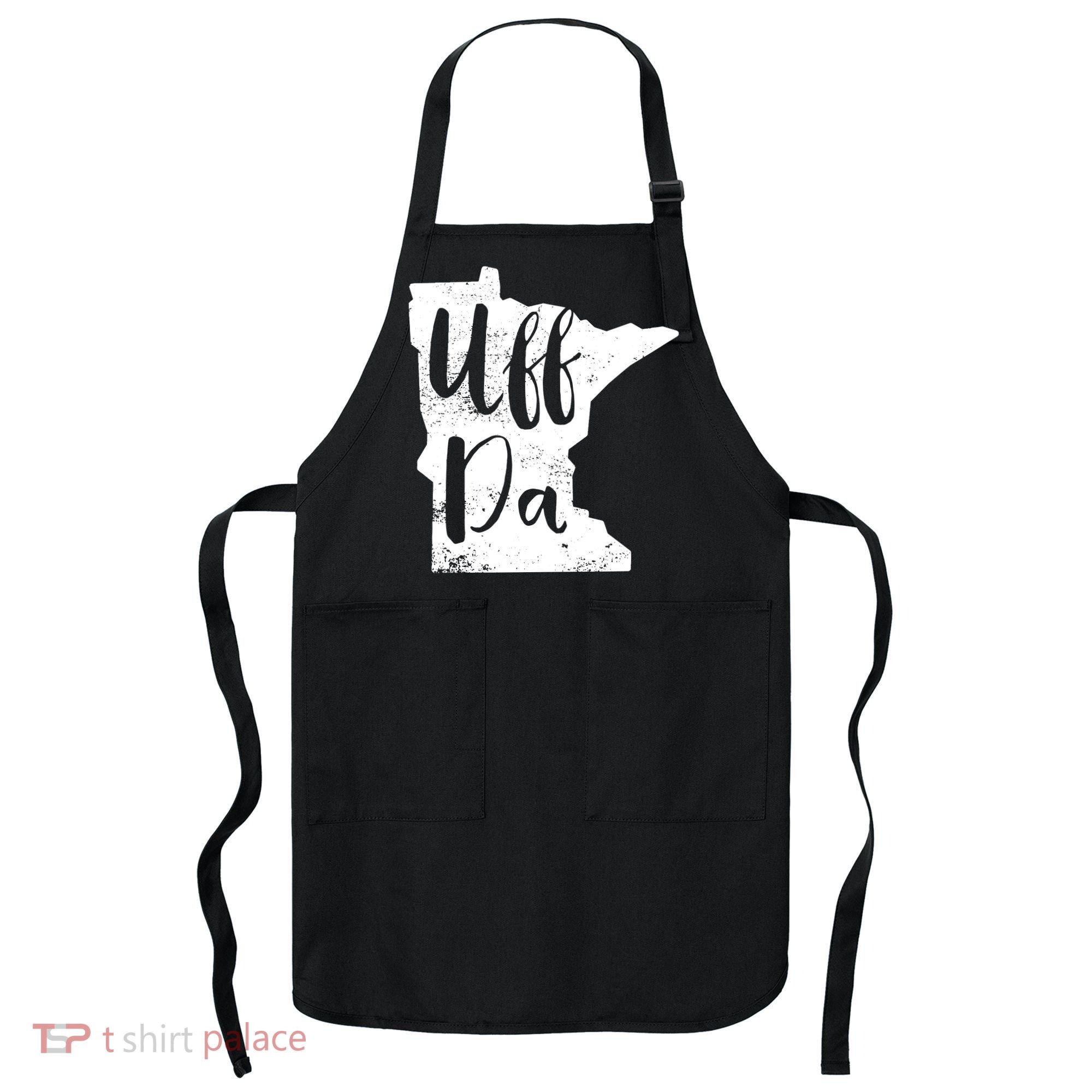 Uff Da Minnesota Map Funny Distressed Apron