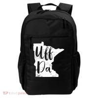 Uff Da Minnesota Map Funny Distressed Backpack thumb 0
