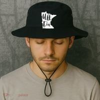 Uff Da Minnesota Map Funny Distressed Bucket Hat thumb 2