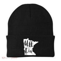 Uff Da Minnesota Map Funny Distressed Beanie thumb 0