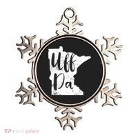 Uff Da Minnesota Map Funny Distressed Ornament thumb 0