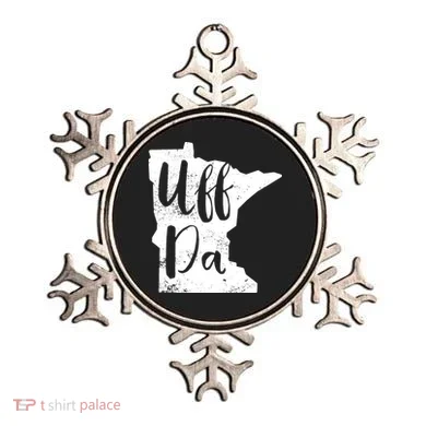 Uff Da Minnesota Map Funny Distressed Ornament