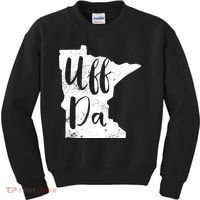 Uff Da Minnesota Map Funny Distressed Kids Sweatshirt thumb 0