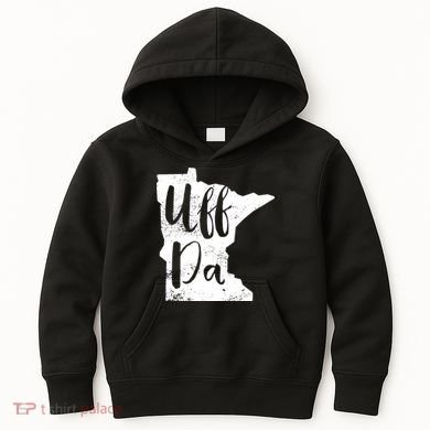Uff Da Minnesota Map Funny Distressed Kids Hoodie