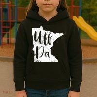 Uff Da Minnesota Map Funny Distressed Kids Hoodie thumb 3
