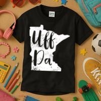 Uff Da Minnesota Map Funny Distressed Kids T-Shirt thumb 3