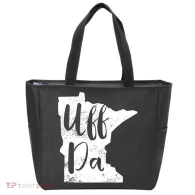Uff Da Minnesota Map Funny Distressed Tote Bag