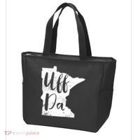 Uff Da Minnesota Map Funny Distressed Tote Bag thumb 3