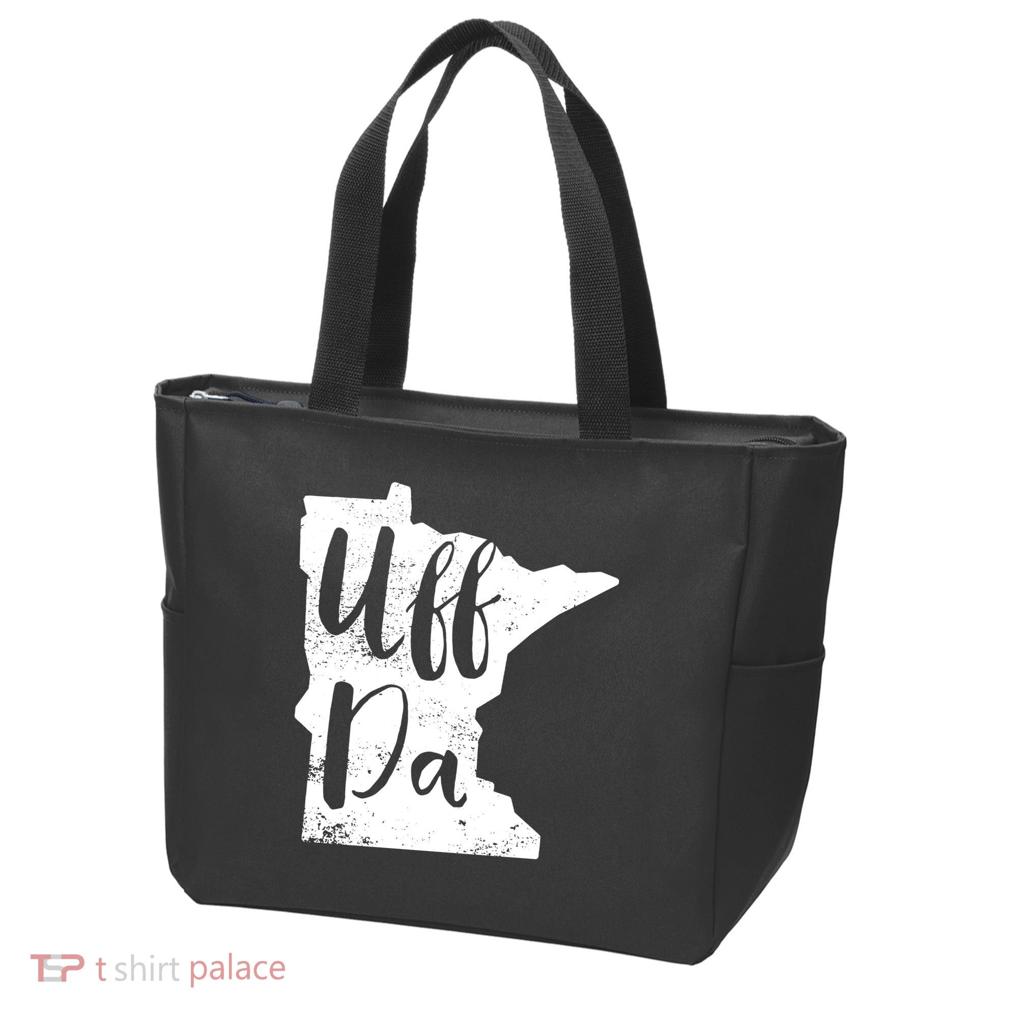 Uff Da Minnesota Map Funny Distressed Tote Bag