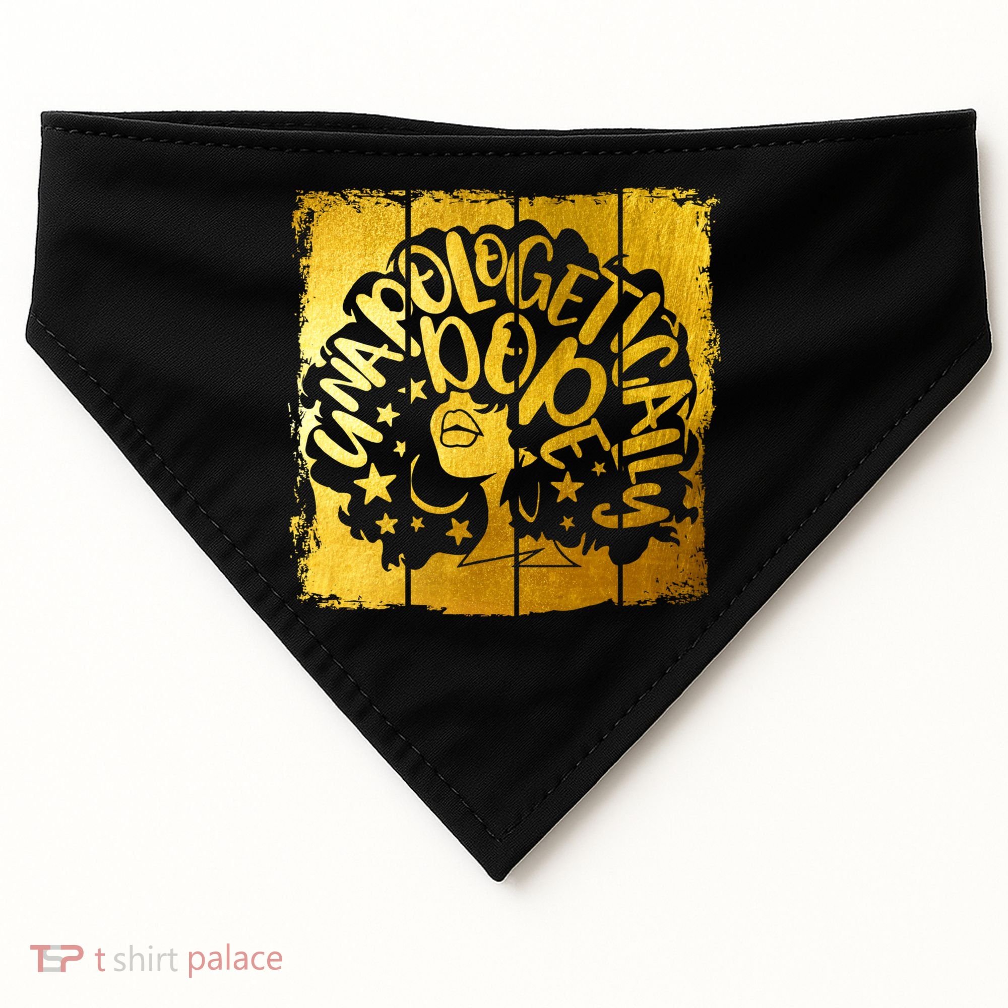 Unapologetically Dope Melanin Black History Gold Silhouette Cool Gift USA-Made Doggie Bandana