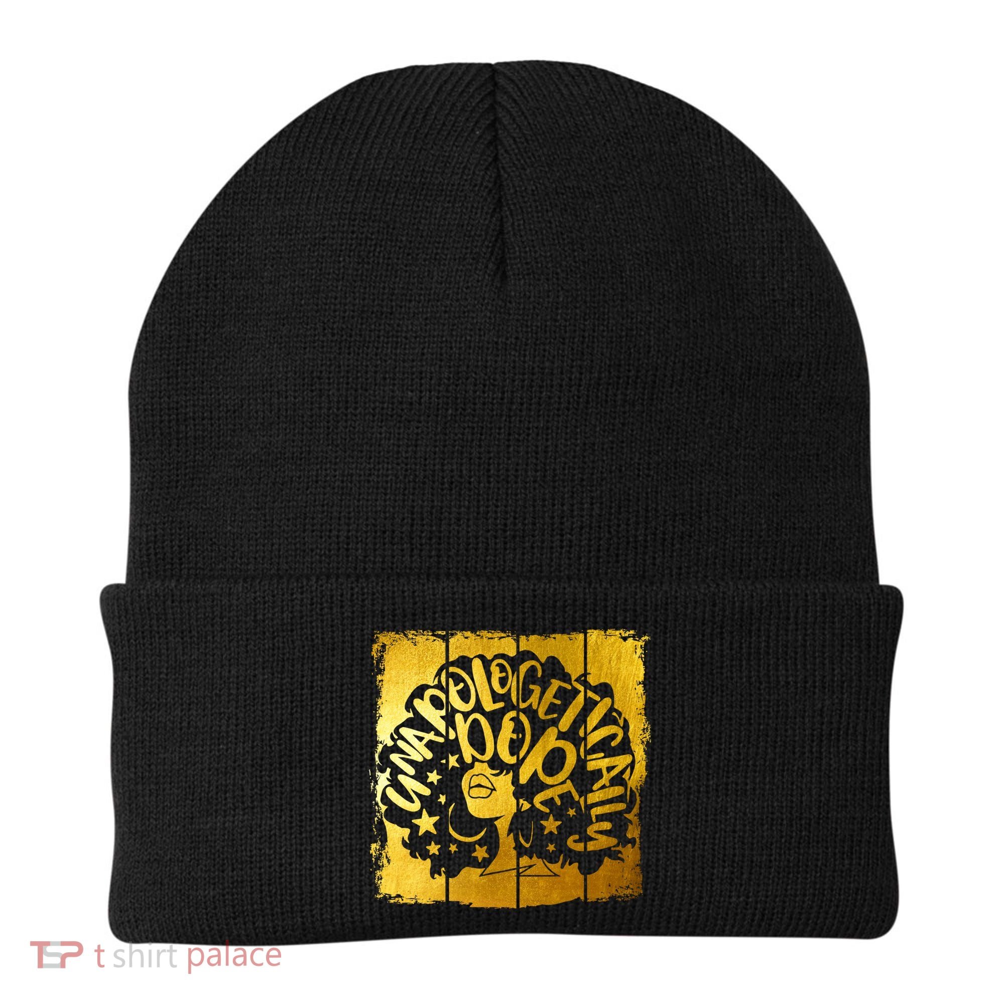 Unapologetically Dope Melanin Black History Gold Silhouette Cool Gift Beanie