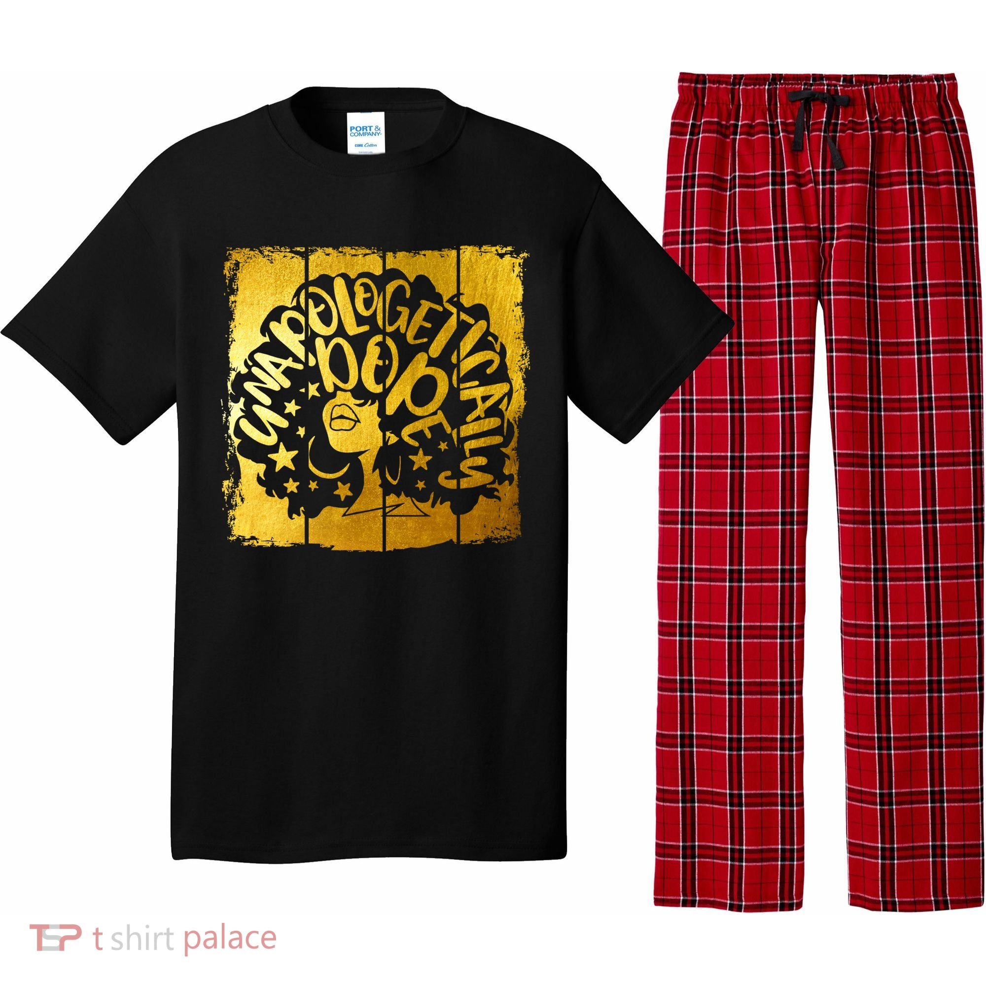 Unapologetically Dope Melanin Black History Gold Silhouette Cool Gift Pajama Set
