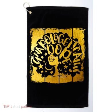 Unapologetically Dope Melanin Black History Gold Silhouette Cool Gift Golf Towel