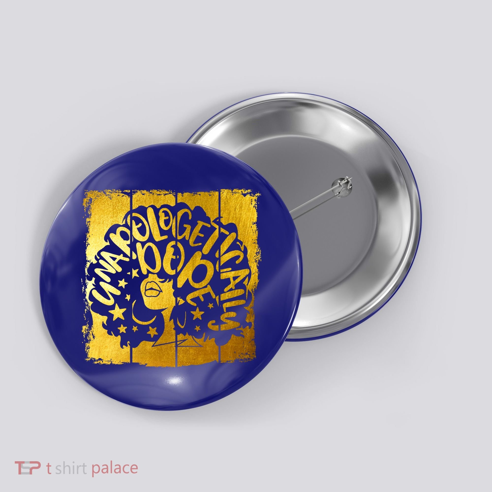 Unapologetically Dope Melanin Black History Gold Silhouette Cool Gift Button