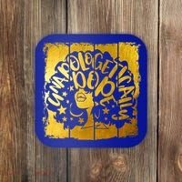 Unapologetically Dope Melanin Black History Gold Silhouette Cool Gift Coaster thumb 0
