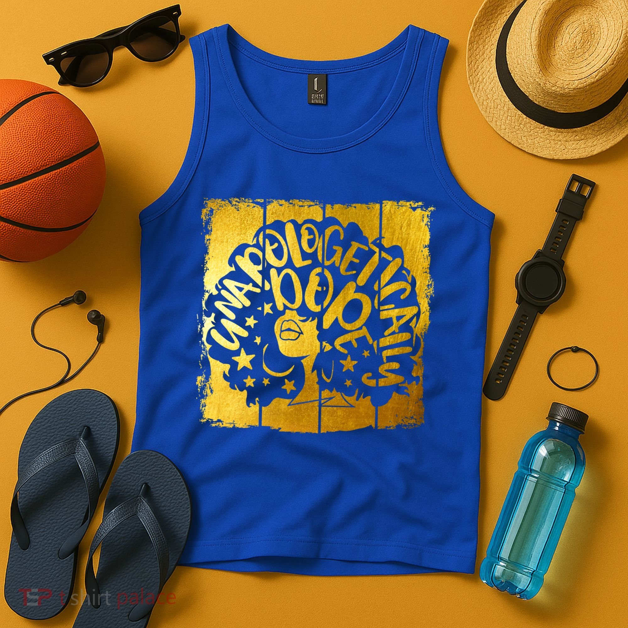 Unapologetically Dope Melanin Black History Gold Silhouette Cool Gift Tank Top
