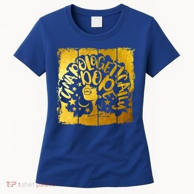Unapologetically Dope Melanin Black History Gold Silhouette Cool Gift Women's T-Shirt