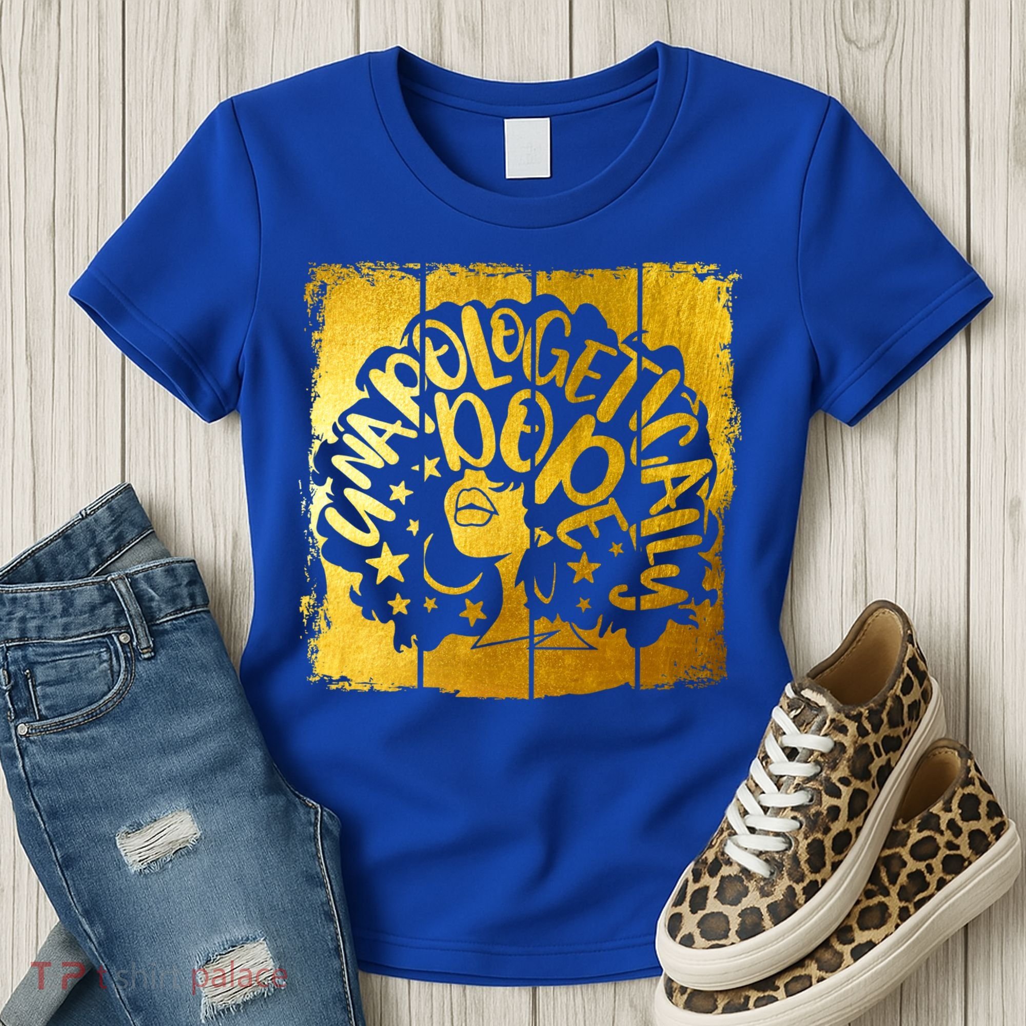 Unapologetically Dope Melanin Black History Gold Silhouette Cool Gift Women's T-Shirt
