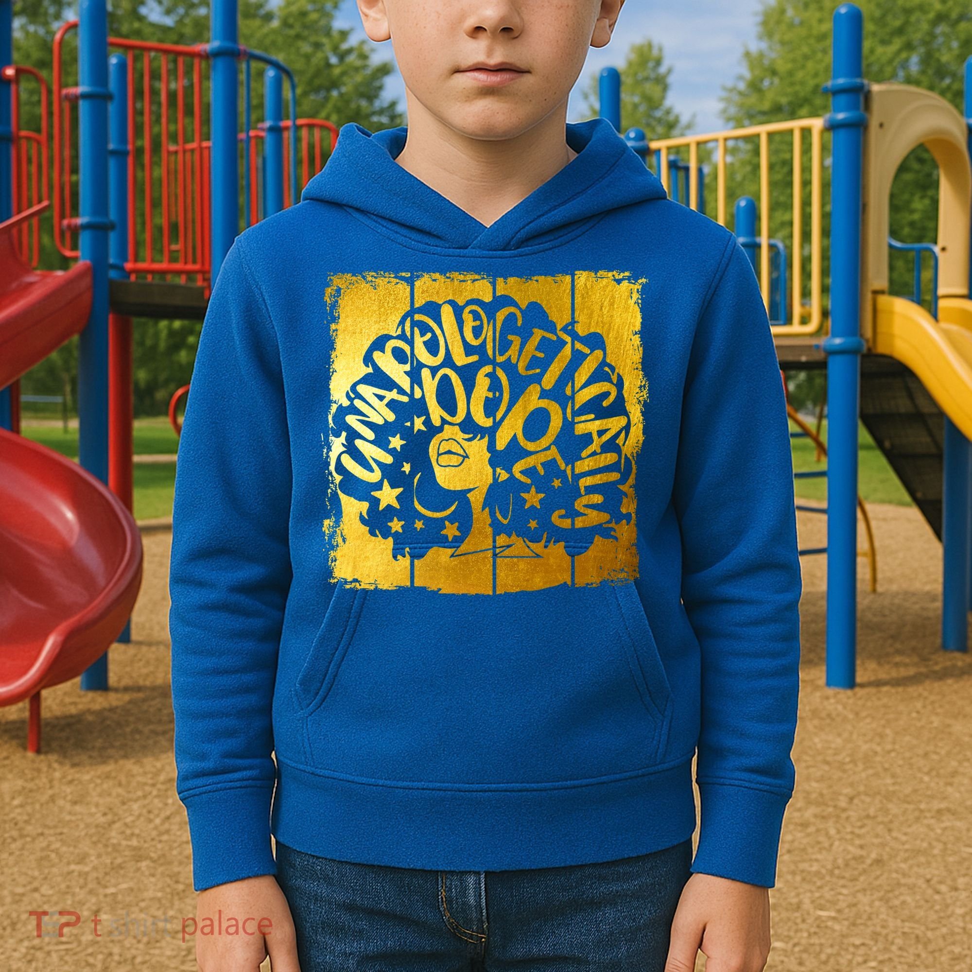 Unapologetically Dope Melanin Black History Gold Silhouette Cool Gift Kids Hoodie