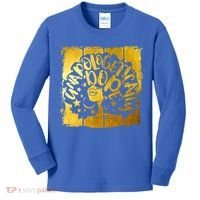 Unapologetically Dope Melanin Black History Gold Silhouette Cool Gift Kids Long Sleeve Shirt thumb 0