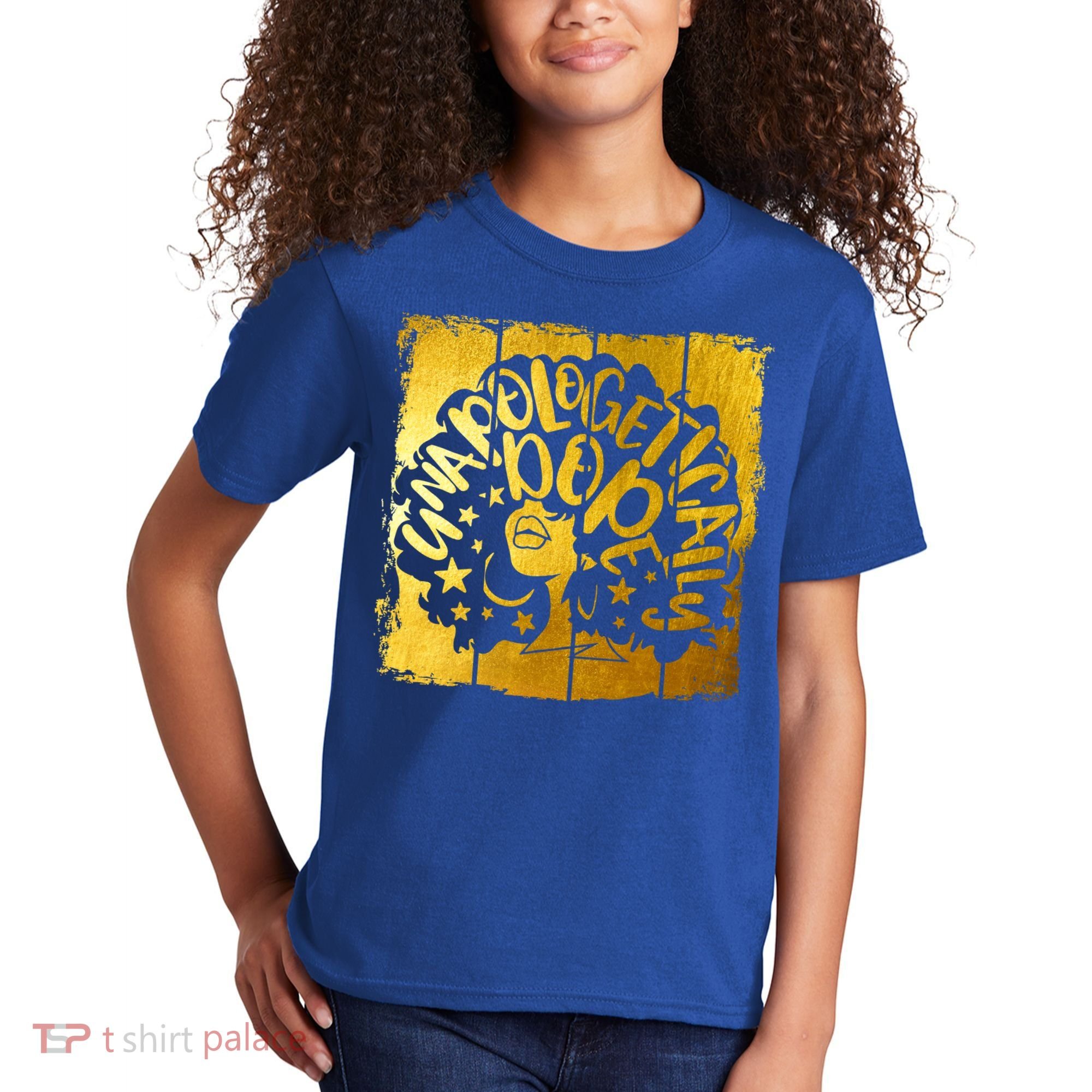 Unapologetically Dope Melanin Black History Gold Silhouette Cool Gift Kids T-Shirt