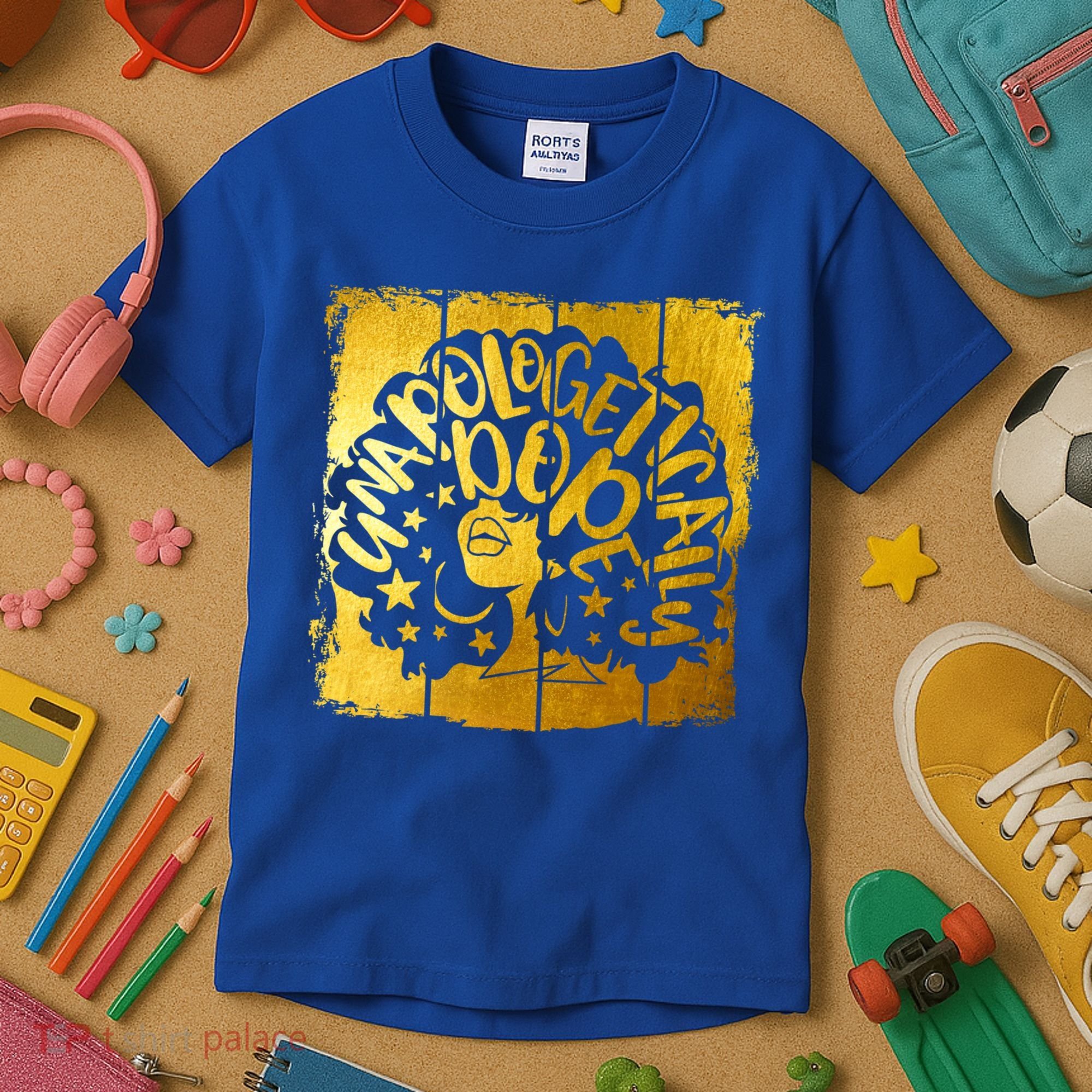 Unapologetically Dope Melanin Black History Gold Silhouette Cool Gift Kids T-Shirt