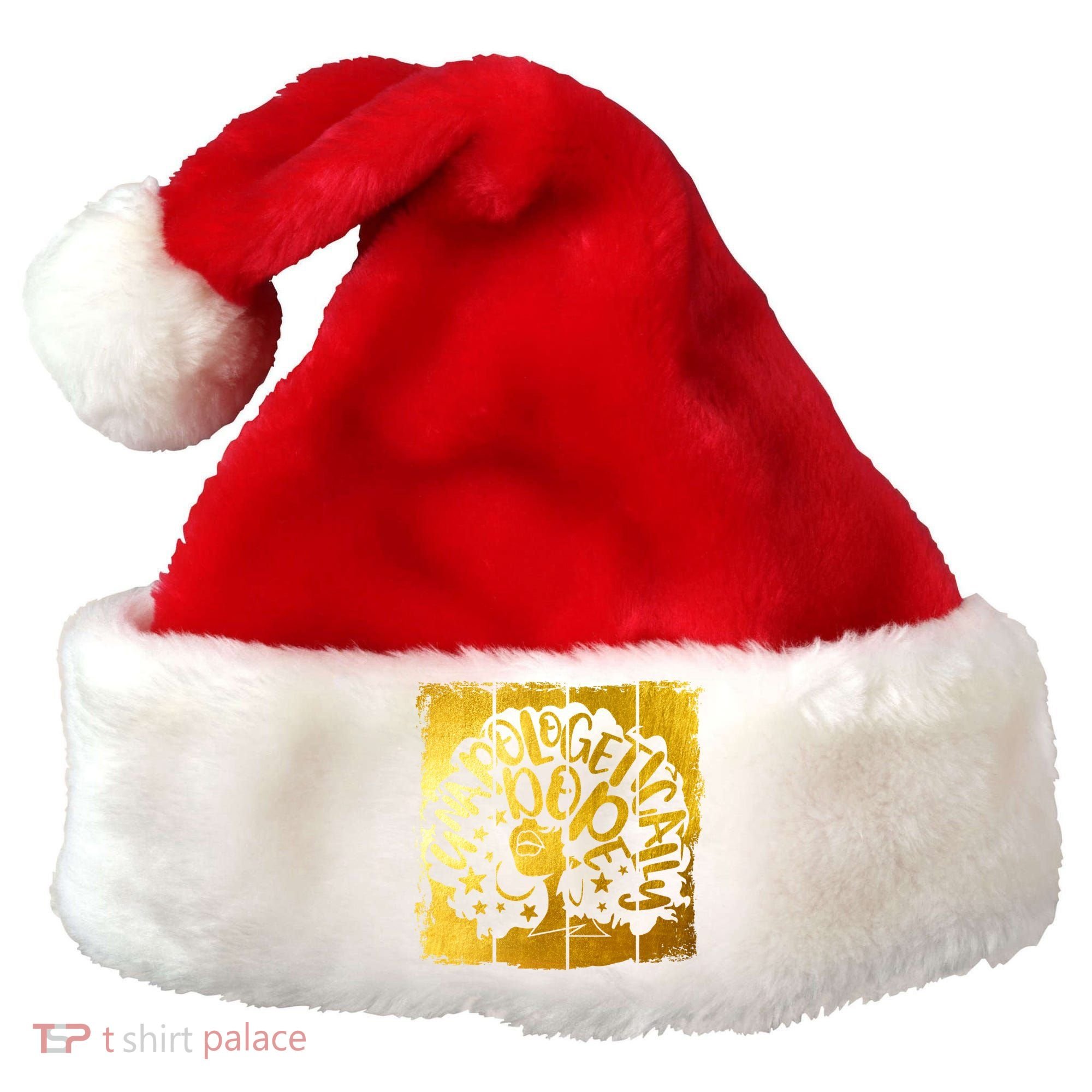 Unapologetically Dope Melanin Black History Gold Silhouette Cool Gift Santa Hat