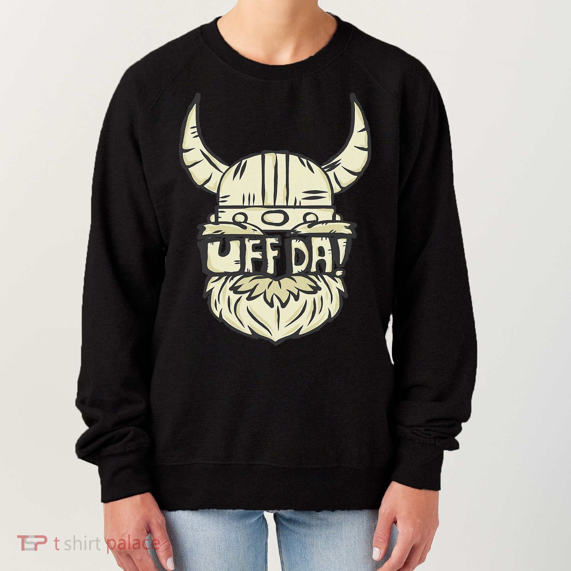 Uff Da Norwegian Quote Scandinavian Helmet Women's Sweatshirt