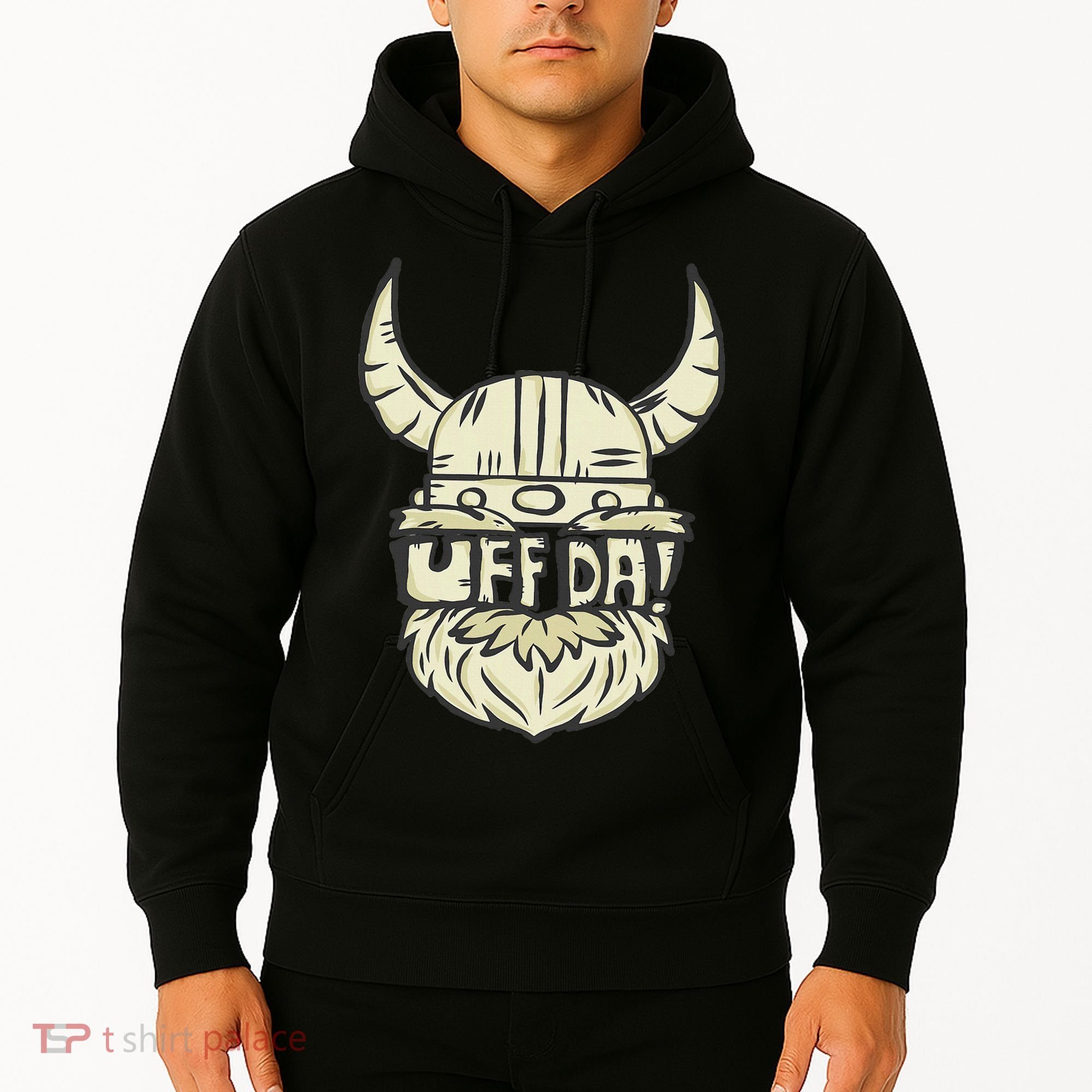 Uff Da Norwegian Quote Scandinavian Helmet Hoodie