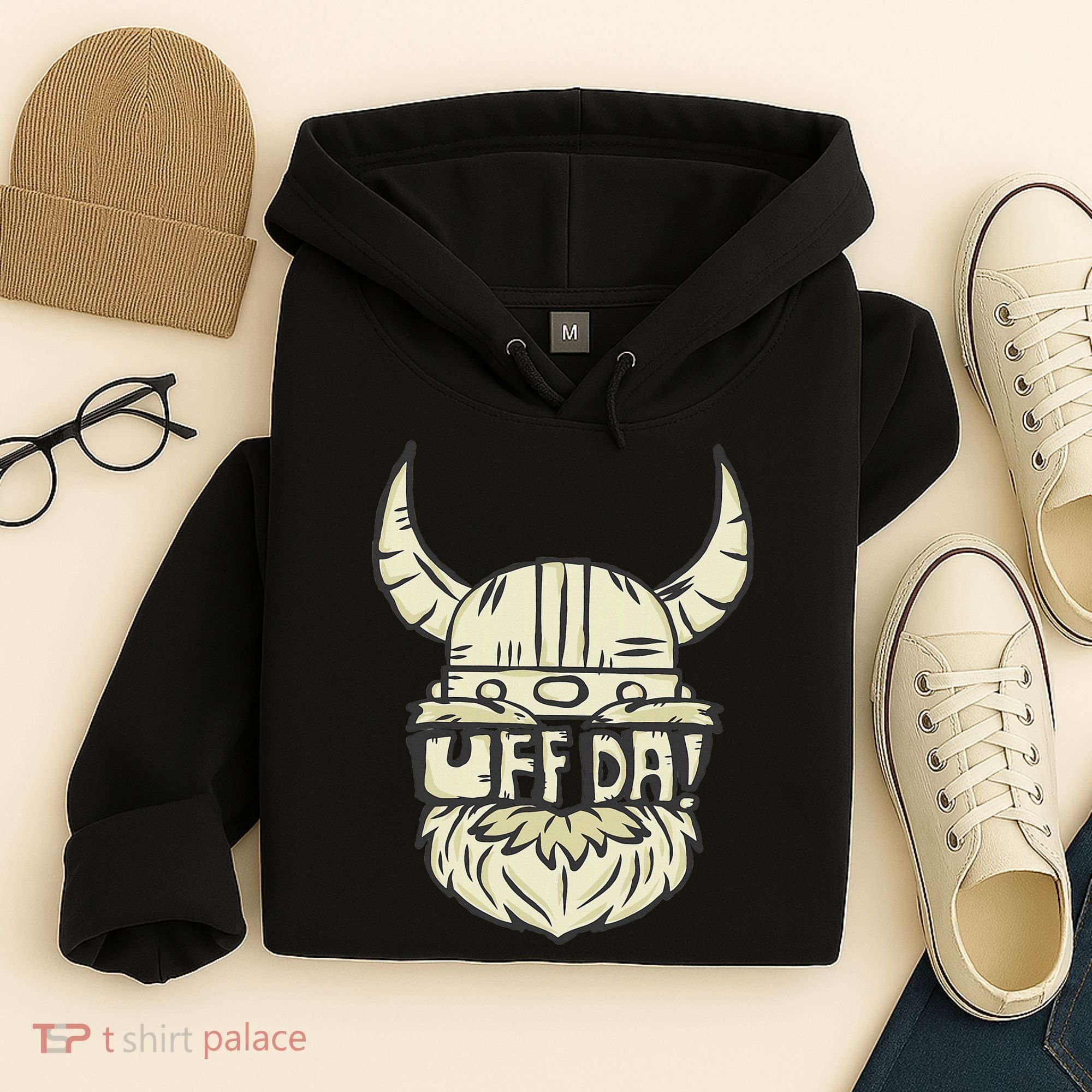 Uff Da Norwegian Quote Scandinavian Helmet Hoodie