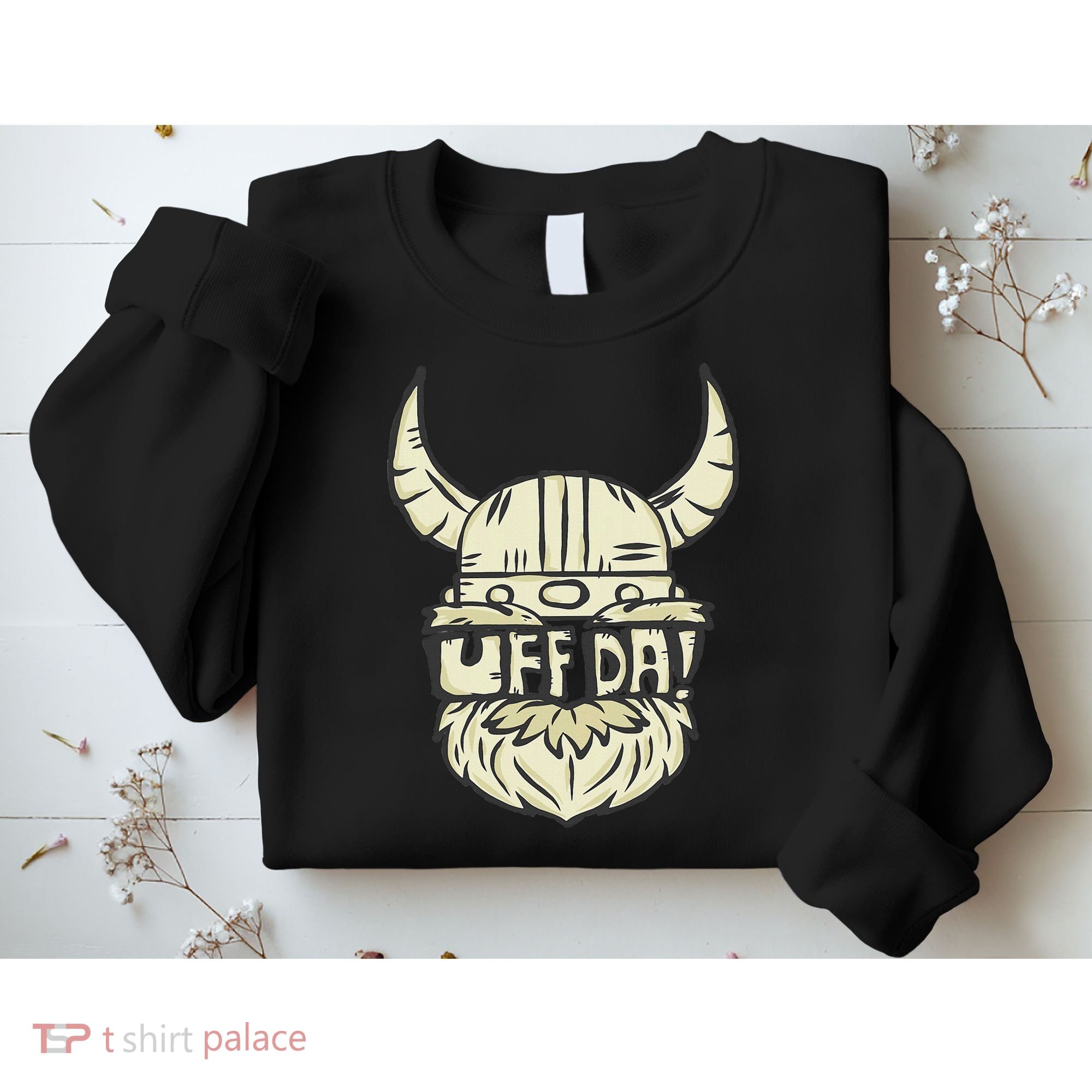 Uff Da Norwegian Quote Scandinavian Helmet Sweatshirt