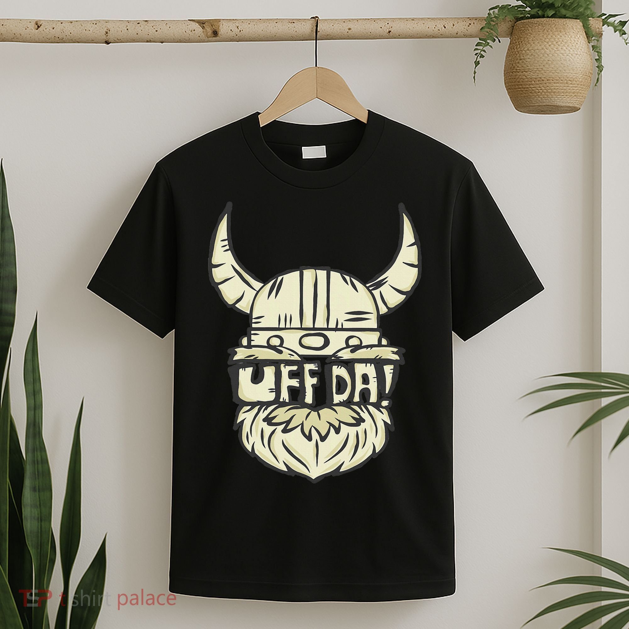 Uff Da Norwegian Quote Scandinavian Helmet T-Shirt