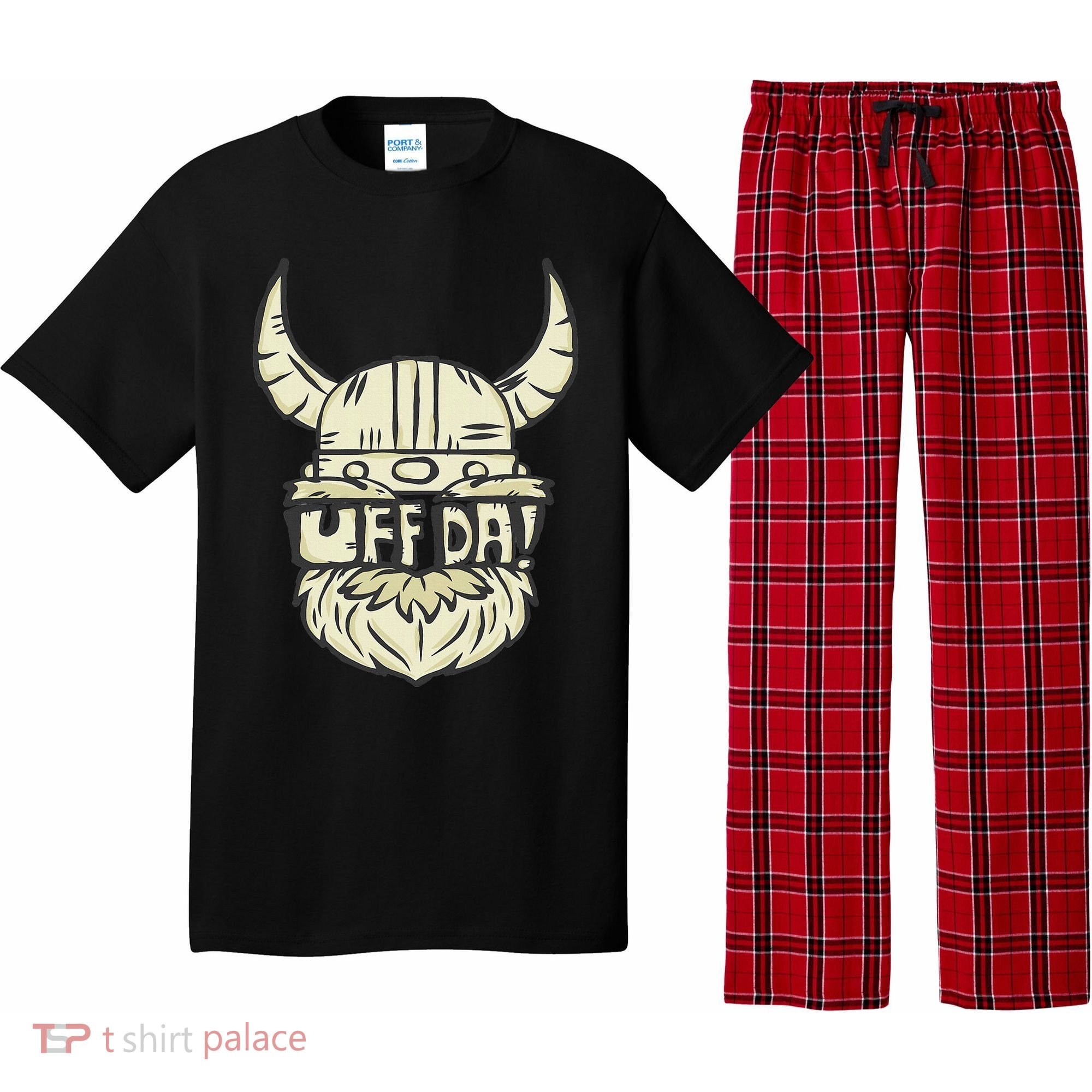 Uff Da Norwegian Quote Scandinavian Helmet Pajama Set