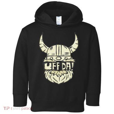 Uff Da Norwegian Quote Scandinavian Helmet Toddler Hoodie