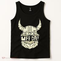 Uff Da Norwegian Quote Scandinavian Helmet Tank Top thumb 2