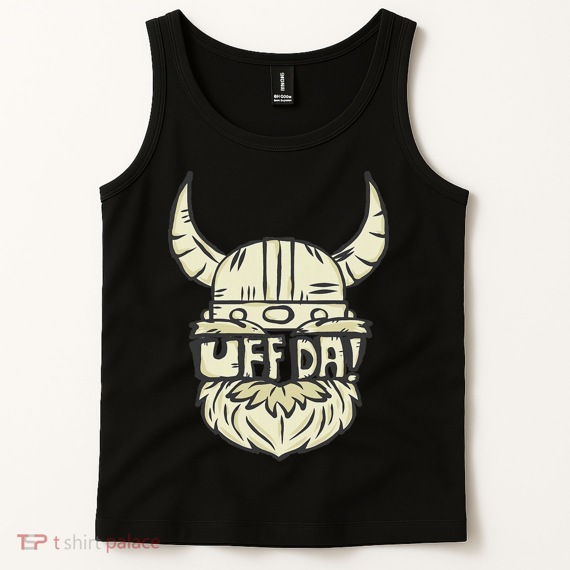 Uff Da Norwegian Quote Scandinavian Helmet Tank Top