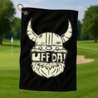Uff Da Norwegian Quote Scandinavian Helmet Golf Towel thumb 1