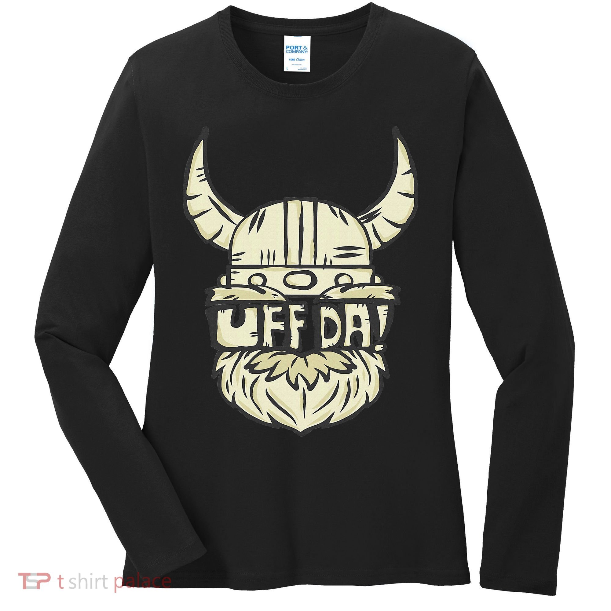Uff Da Norwegian Quote Scandinavian Helmet Women's Long Sleeve Shirt