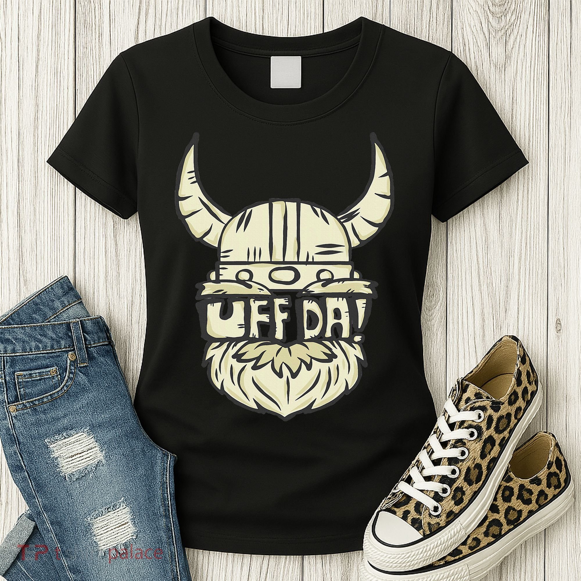 Uff Da Norwegian Quote Scandinavian Helmet Women's T-Shirt