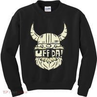 Uff Da Norwegian Quote Scandinavian Helmet Kids Sweatshirt thumb 0