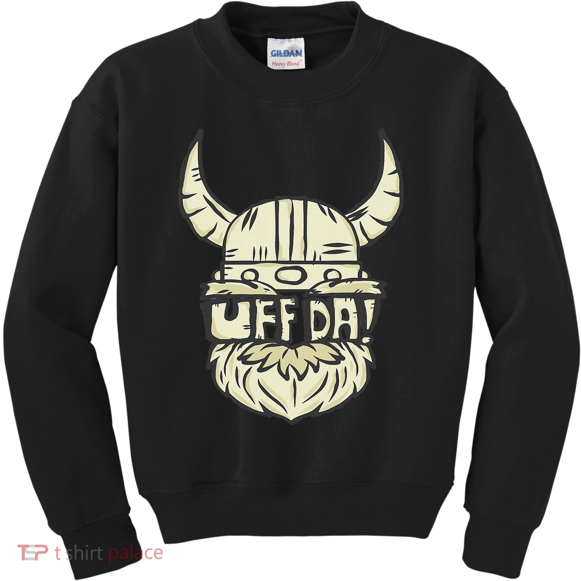 Uff Da Norwegian Quote Scandinavian Helmet Kids Sweatshirt