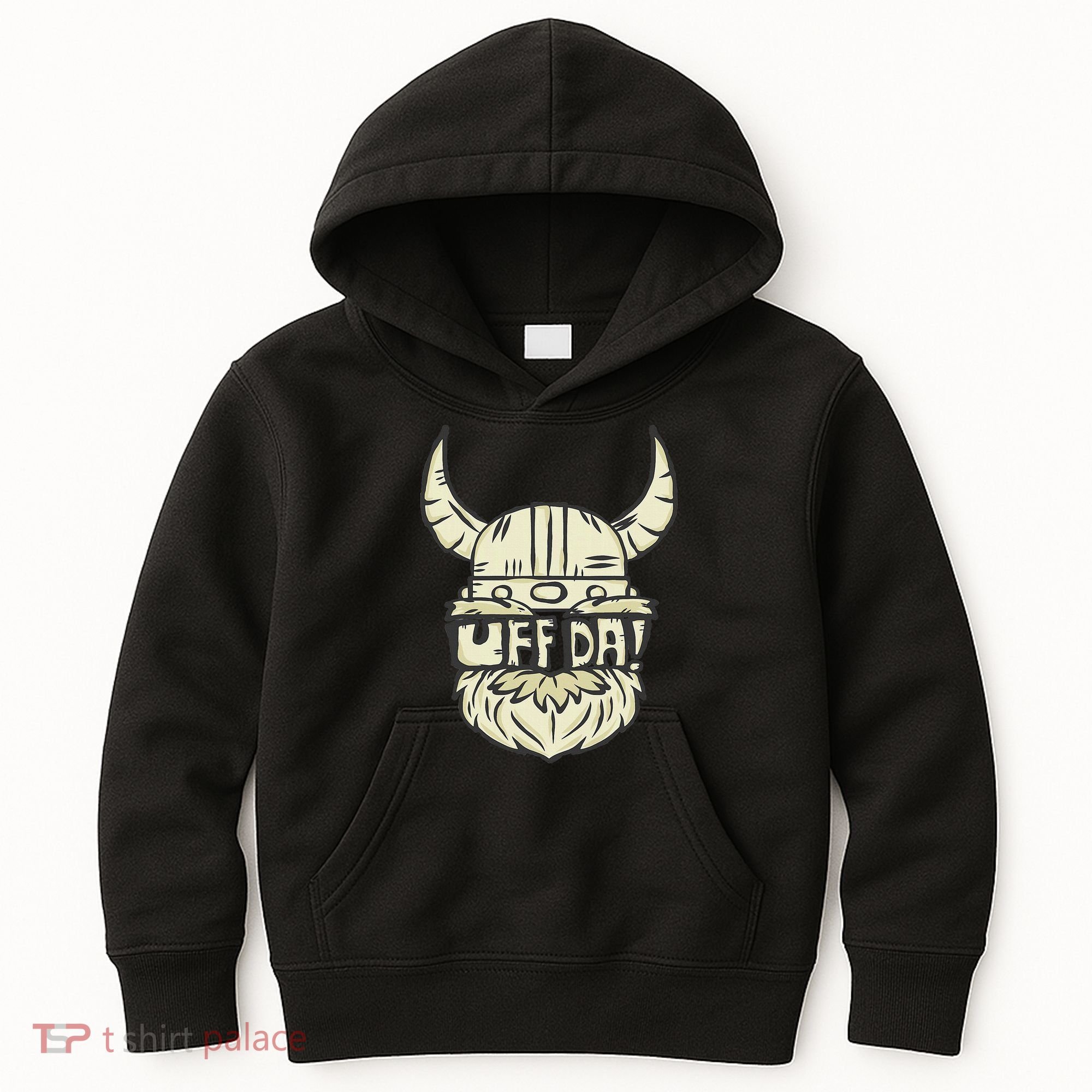 Uff Da Norwegian Quote Scandinavian Helmet Kids Hoodie
