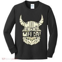 Uff Da Norwegian Quote Scandinavian Helmet Kids Long Sleeve Shirt thumb 0