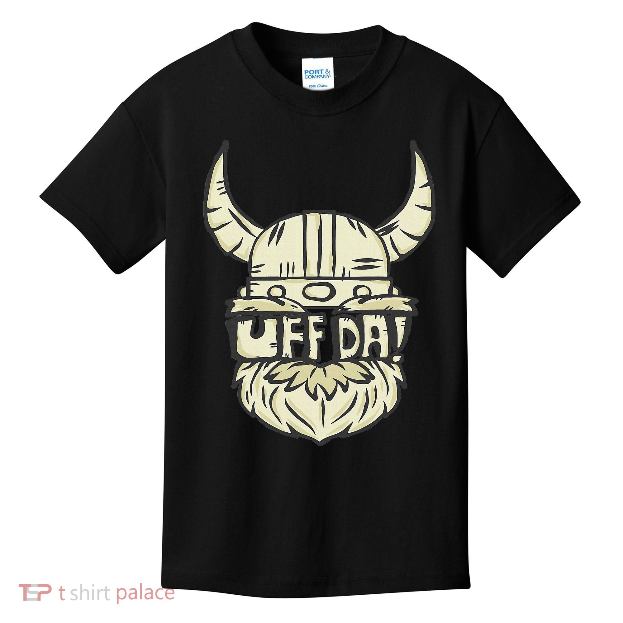 Uff Da Norwegian Quote Scandinavian Helmet Kids T-Shirt