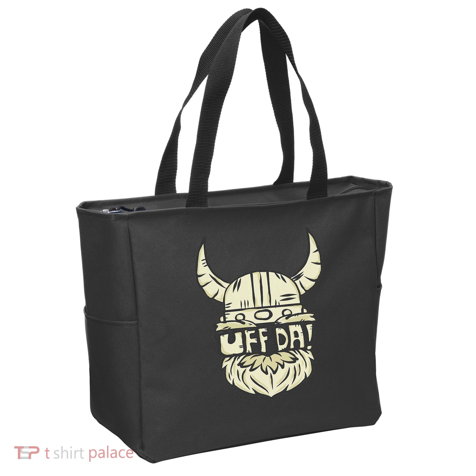 Uff Da Norwegian Quote Scandinavian Helmet Tote Bag