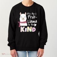 Unity Day Orange No Prob Llama Be Kind Anti Bullying Women's Sweatshirt thumb 0