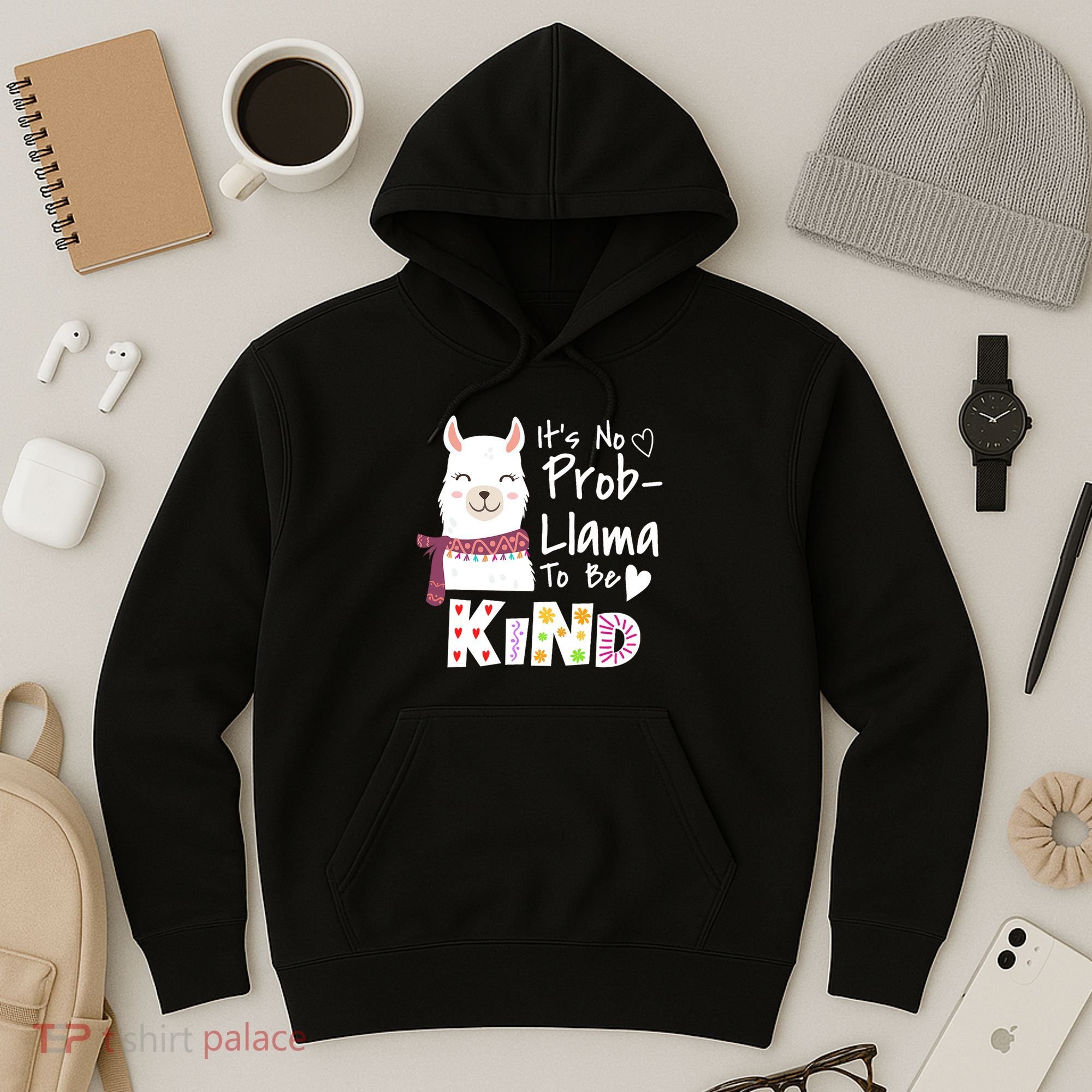 Unity Day Orange No Prob Llama Be Kind Anti Bullying Hoodie