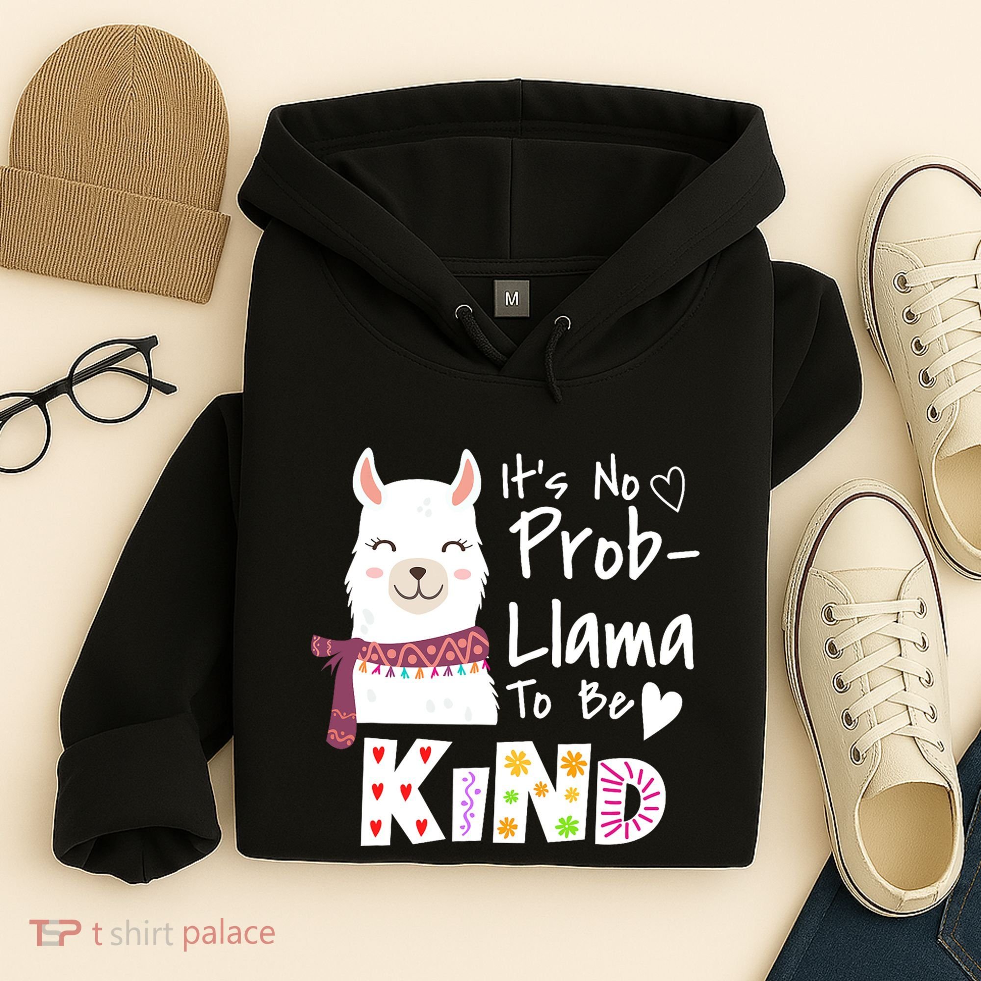 Unity Day Orange No Prob Llama Be Kind Anti Bullying Hoodie