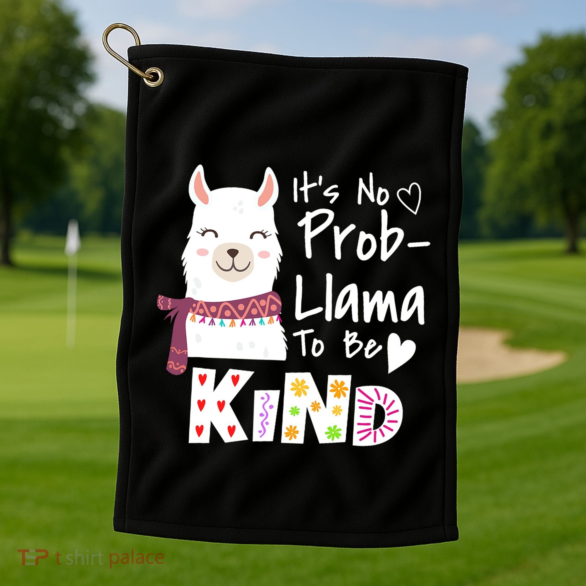Unity Day Orange No Prob Llama Be Kind Anti Bullying Golf Towel